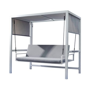 DONDOLO 3 P RECLINAB ALU BIANCO - OLEFIN GRIGIO