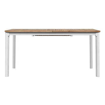 TAVOLO  FUERTEVENTURA 150/210X90 ALU BIANCO OPACO E TEAK