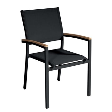 SEDIA VOLTERRA GRIGIO ANTRACITE CON BRACCIOLI IN RESIN WOOD