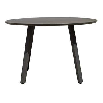 TAVOLO TONDO ALBERESE Ø 120 CON PIANO IN ALU ANTRACITE