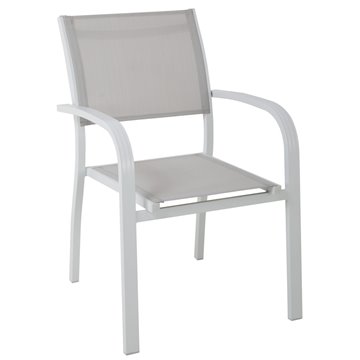 SEDIA VIAREGGIO ALU BIANCO TEXT GRIGIO CHIARO
