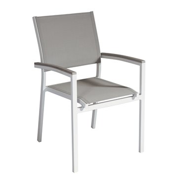 SEDIA VOLTERRA ALU BIANCO/TEXT TORTORA/R.WOOD