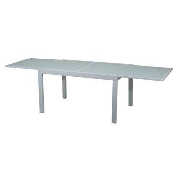 TAVOLO SELINUNTE 135/270x90 ALU BIANCO/VETRO