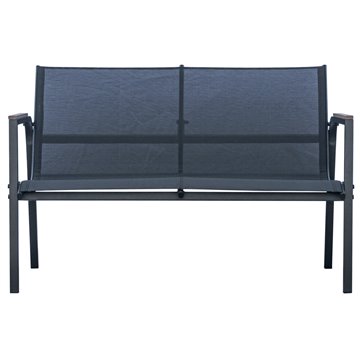 SALOTTO IN FERRO  TARQUINIA ANTRACITE E TEXTILENE NERO + BRACCIOLO IN RESIN WOOD