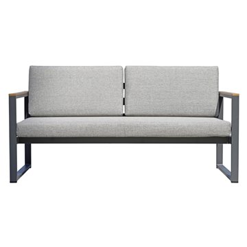 SALOTTO CERVETERI IN ALLUMINIO ANTRACITE + BRACCIOLI IN RESIN WOOD COLOR TEAK