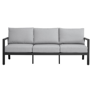 SET ALGERI IN ALLUMINIO ANTRACITE  E CUSCINI GRIGIO CHIARO