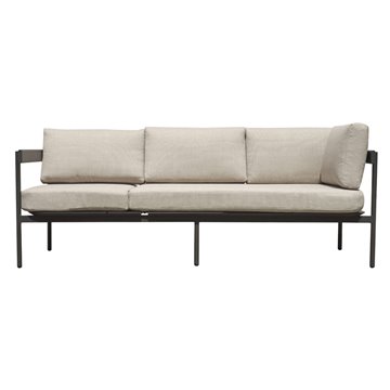 SALOTTO ANGOLARE TORVAIANICA IN ALLUMINIO ANTRACITE - DUE PILLOW RUGGINE E UNO A RIGHE