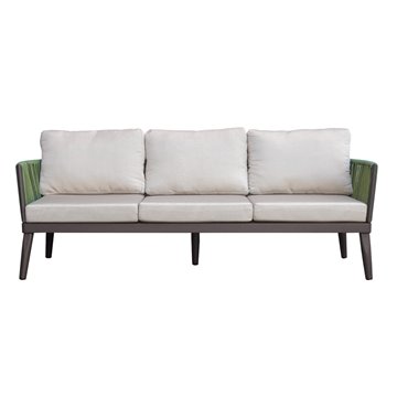 SET NIMES IN ALLUMINIO ANTRACITE E ECORDA VERDE CON CUSCINI SABBIA