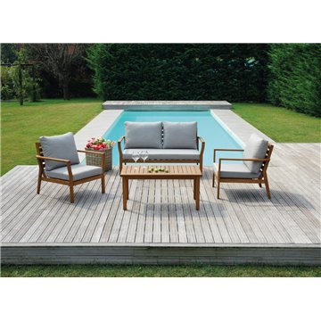 SET BERLINO IN EUCALIPTO - CUSCINI SABBIA - DA MONTARE