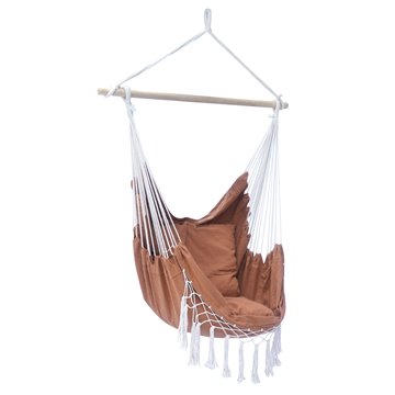 POLTRONA SOSPESA CON FRANGE E CON CUSCINI