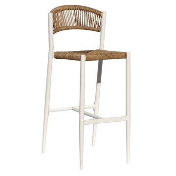 SGABELLO MILANO CONTRACT IN ALU BIANCO E CORDA PAGLIA