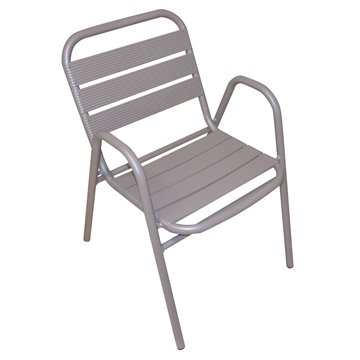 SEDIA CALIPSO ALU LISTELLI C/BRACC -  TORTORA