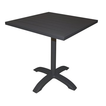 TAVOLO CALIPSO ALU 70x70 PIANO LISTELLI -  ANTRACITE