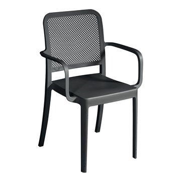 SEDIA CATANIA IN POLIPROPILENE TRAFORATA C/B ANTRACITE