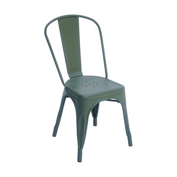 SEDIA LAMIERA IMPILABILE VERDE MILITARE