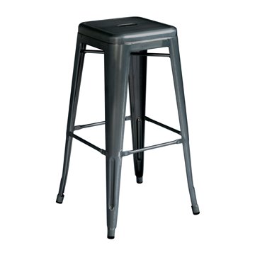 SGABELLO C/SCHIENALE LAMIERA PIOMBO