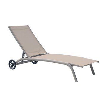 LETTINO C/RUOTE ALU TORTORA/TEXT 2x1  TORTORA - 5 POSIZ