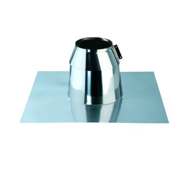 Faldale per tetti piani in acciaio inox d.350 con rosone raccogli acqua | Idrobay