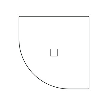Piatto doccia antracite angolo tondo Zero Mineral Plane 900x900mm - Idrobay