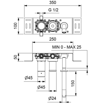 Miscelatore Elettronico Lavabo Incasso I70M2