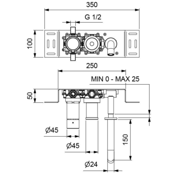 Miscelatore Elettronico Lavabo Incasso I70M2