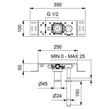 rubinetto elettronico da incasso per lavabo modello I70N2-01000