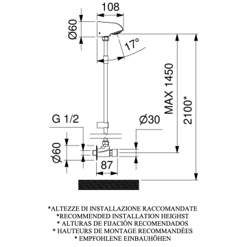 Kit rubinetto temporizzato doccia MODERN modello KSA20/36-30