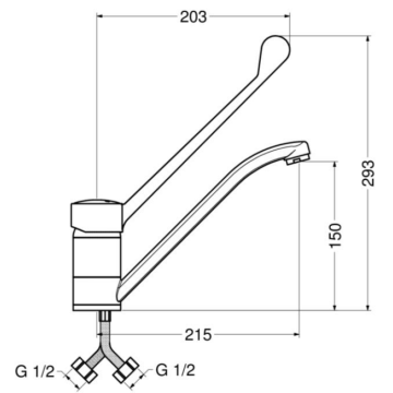 l Miscelatore monocomando monoforo con bocca girevole modello 9495