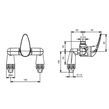 Il miscelatore monocomando biforo Idral modello 9485