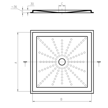 Piatto doccia EASY a filo pavimento, modello 15201