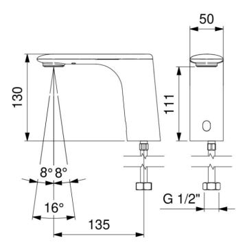 Il rubinetto elettronico per lavabo serie OTTO, modello 500.10