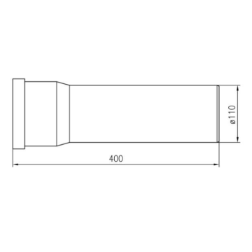 Tubo di scarico diritto per vaso modello 15412