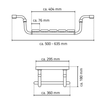 La seduta per vasca della serie EASY senza schienale (modello 15501.2)