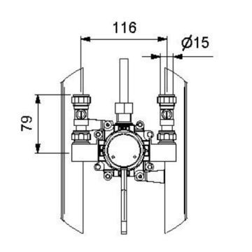 Pannello doccia temporizzato a parete in acciaio inox