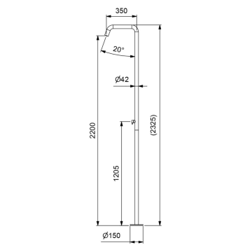 colonna doccia M84DX-00000 realizzata in acciaio inox AISI 316L