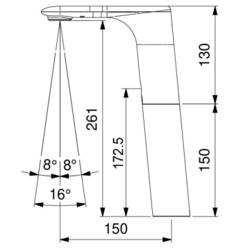rubinetto elettronico per lavabo serie OTTO, modello 500.10/PM