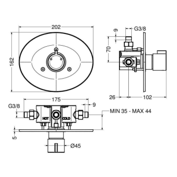 Miscelatore Termostatico Temporizzato per Doccia Serie 908