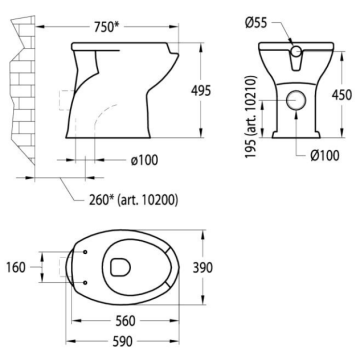 Il Vaso serie EASY in ceramica, modello 10200