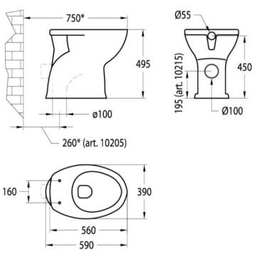 Vaso in ceramica serie EASY, modello 10205