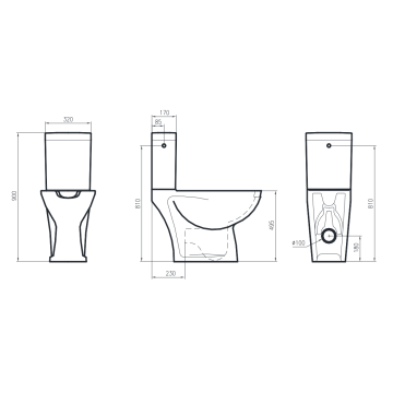 Il Vaso monoblocco serie EASY, modello 10242