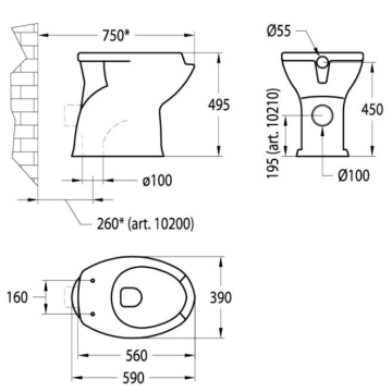 Vaso serie EASY in ceramica H49 cm, modello 10210