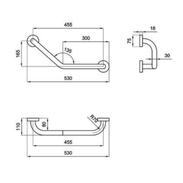 Maniglione angolare a 135° serie EASY modello 12013V