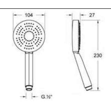 Doccetta con flessibile e supporto scorrevole cromato per maniglioni Ø30/32 mm