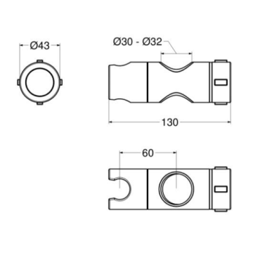 Doccetta con flessibile e supporto scorrevole cromato Idral | Idrobay