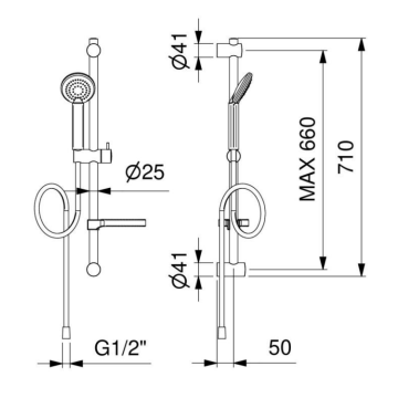 Il Saliscendi modello 12015 di Idral è realizzato in robusto ABS cromato
