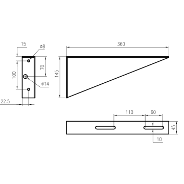 Coppia di mensole fisse per lavabo EASY modello 15100