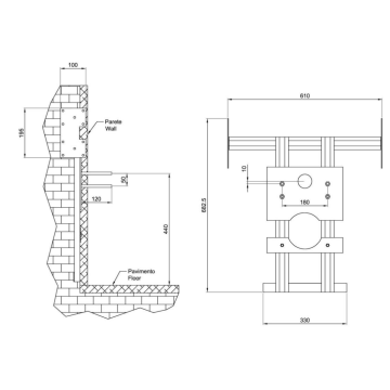 Struttura di sostegno per vaso sospeso serie EASY modello 15107-CG