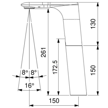 rubinetto elettronico per lavabo della serie OTTO, modello 500.10/PT