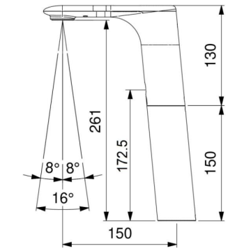 rubinetto elettronico per lavabo serie OTTO, modello 500.10/RPT