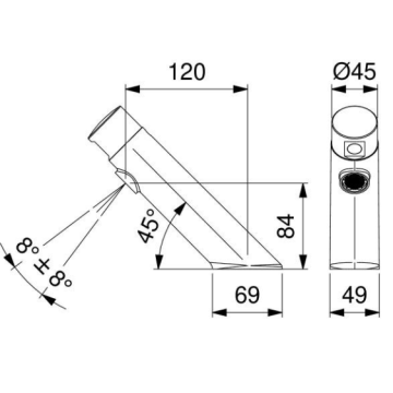 Il Rubinetto elettronico lavabo serie 45 modello 545.10